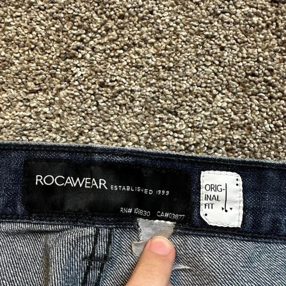 Rocawear‎ Jeans Y2K Original Fit STRAIGHT Men's Size 38x31 Navy Blue Jeans READ